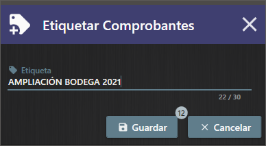 Etiquetado de Comprobantes